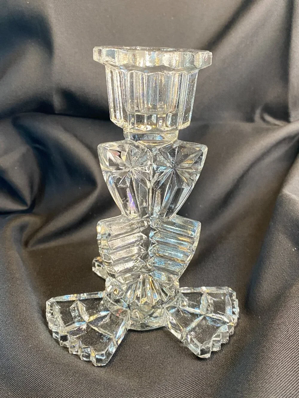 Bagley & Co 1930's Art Deco Glass Duchess (pattern no. 3103) Candlestick Holder